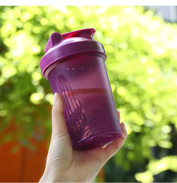 Leeseph 400ml Leak-Proof Shaker Bottle with Mixing Ball Protein Shaker Bottle Axl Purple 400ml