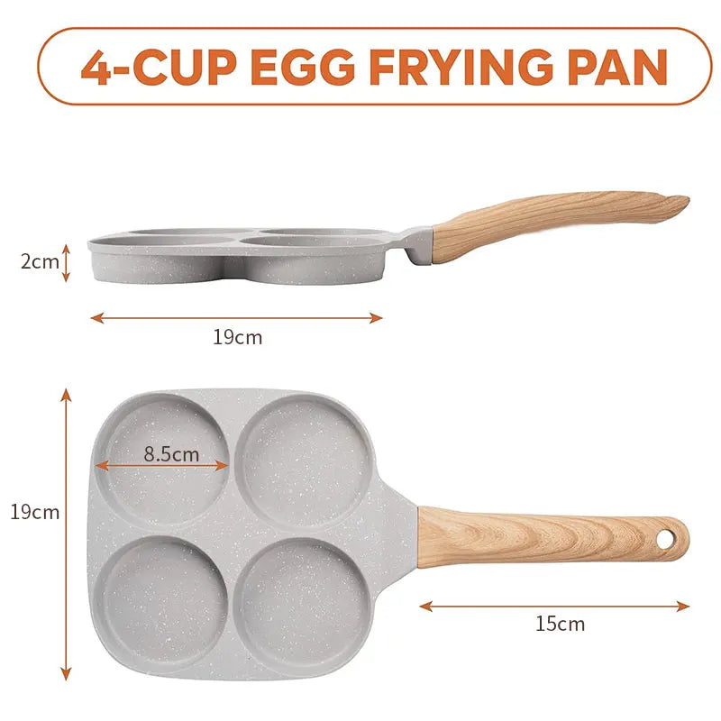 4-Cup Nonstick Granite Egg Pan – Omelette & Pancake Skillet Nonstick Egg Pan Axl