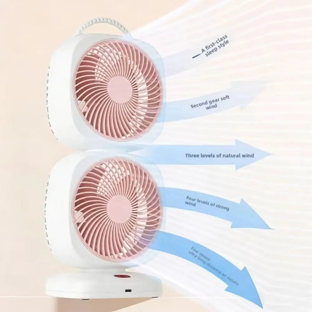 Mini Double-Layer Wireless Air Circulation Fan – 350° Rotation Desk Air Circulation Fan Axl