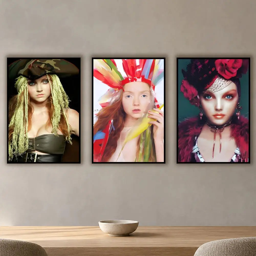Lily Cole Fashion Poster – HD Waterproof PVC Wall Sticker Wall Poster Sticker Axl