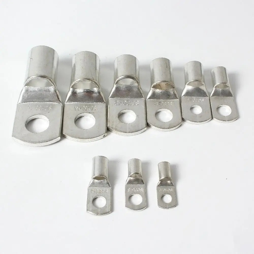 10Pcs SC Type Tinned Copper Ring Terminal Crimp Lug Kit Ring Terminal Crimp Lugs Axl