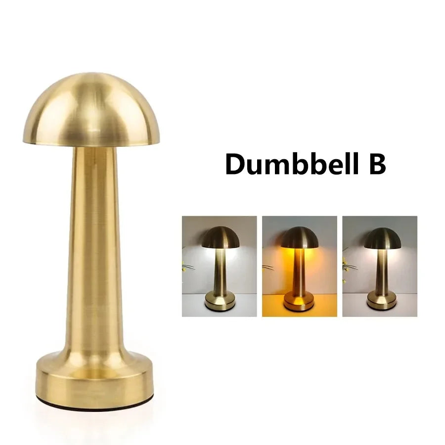 Rechargeable LED Touch Table Lamp | Dimmable Metal Night Light LED Table Lamp Axl Gold USB Type-C