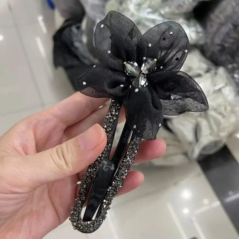 Rhinestone Duckbill Hair Clip – Sparkly Crystal Barrette for Women Crystal Hair Barrette Axl A2