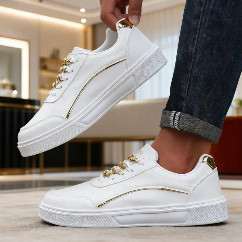 ZULIWAGN Unisex Leather Platform Sneakers | Lace-Up Skate Shoe Platform Sneakers Axl