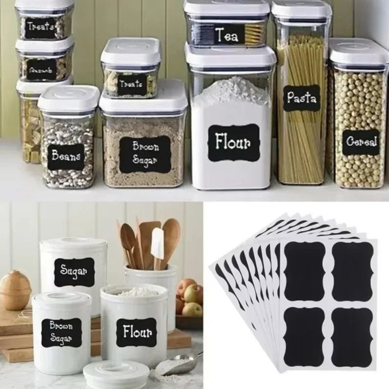 48 PCS Chalkboard Jar Labels – DIY Kitchen Stickers (6 Sheets) Chalkboard Labels Axl