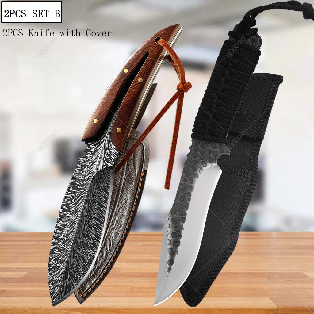 Handmade Forged Kitchen Knife – Chef, Boning & Slicing Set Kitchen Knife Set Axl 2PCS B