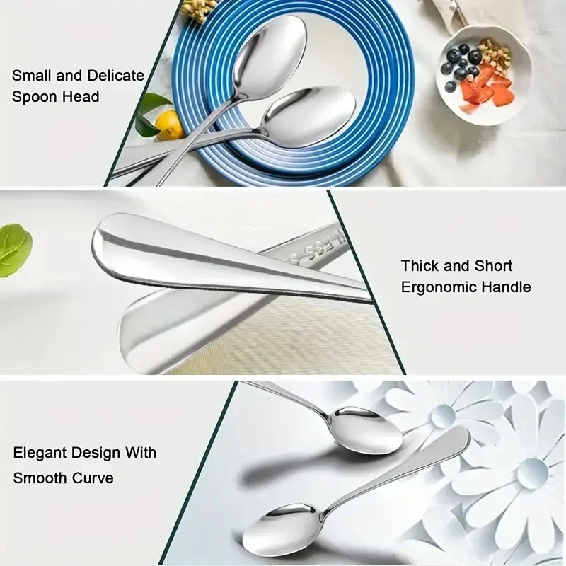 12-Piece Stainless Steel Mini Coffee Spoon Set – Dishwasher Safe Coffee Spoon Set Axl