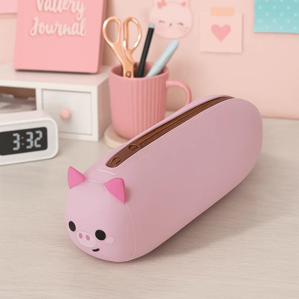 Large Capacity Silicone Pencil Case – Cartoon Soft Pouch Silicone Pencil Case Axl