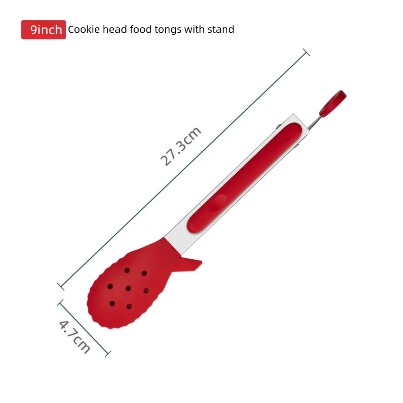 Heavy Duty Silicone Food Tongs – Heat Resistant BBQ Kitchen Kitchen Cooking Tongs Axl 9Inch-Red