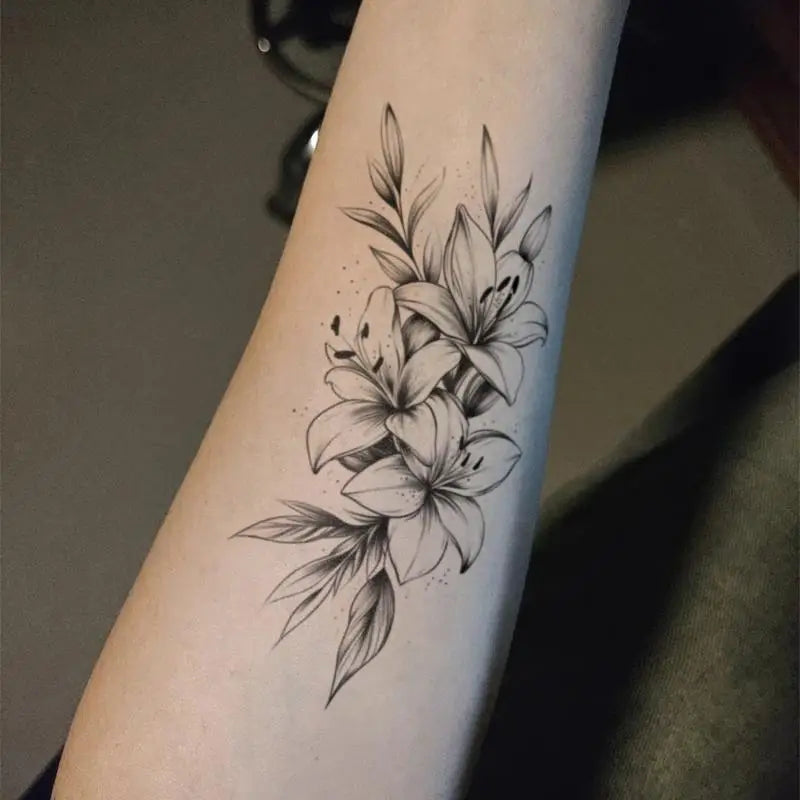 Flower Temporary Tattoo Sticker – Waterproof, Lasts 15 Days Temporary Tattoo Sticker Axl Default Title