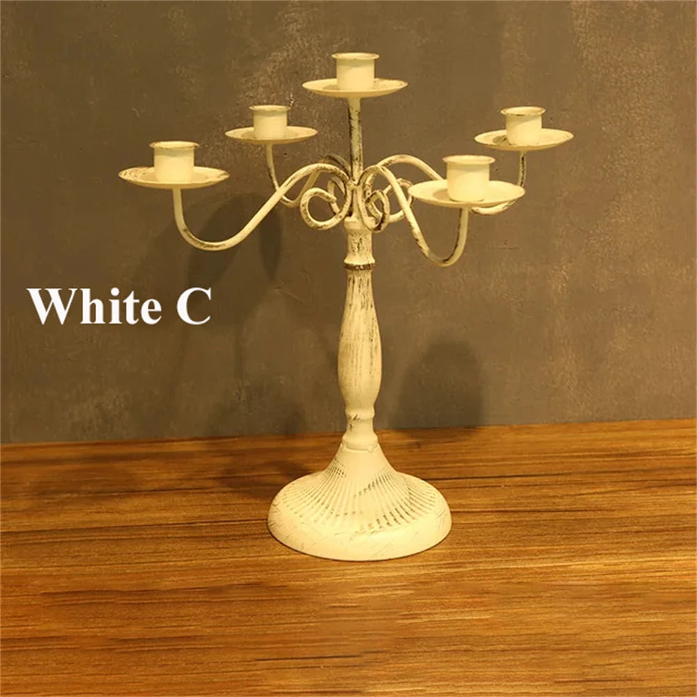 Modern European Candlestick Holder – Elegant Table Decor Candlestick Holder Axl Holder-White C