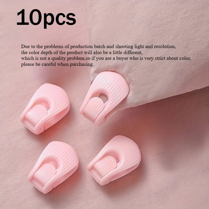Bed Sheet Comforter Grippers – 10-Pack Non-Slip Clips Bed Sheet Fasteners Axl Pink-10pcs