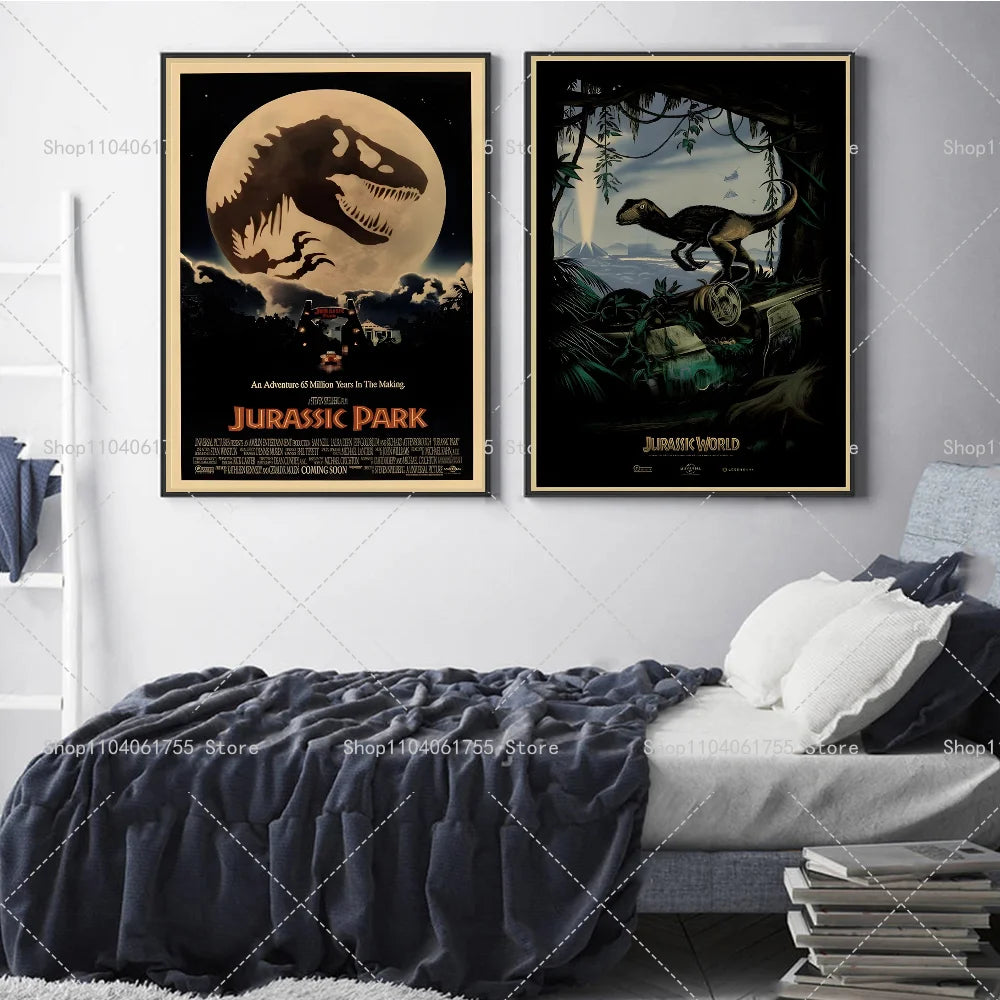 Dinosaur Jurassic Park Wall Poster – Waterproof Self-Adhesive Art Wall Art Poster Axl