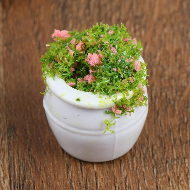 4-Pack Dollhouse Miniature Bonsai Flower Pots | 1:12 Scale Dollhouse Accessories Axl