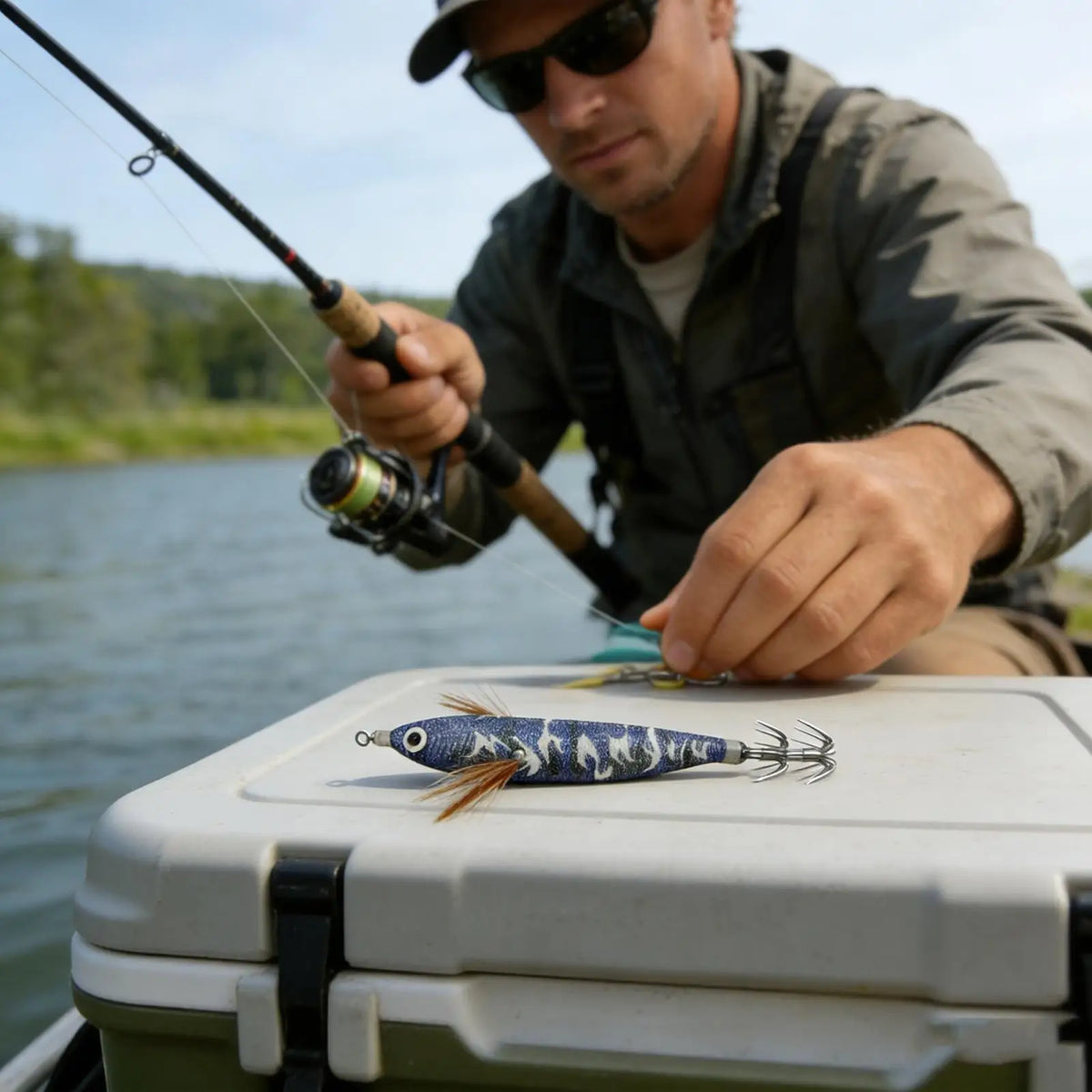 Glowing Squid Jig 4.7in | Sound Beads Saltwater Fishing Lure Squid Fishing Jig Axl