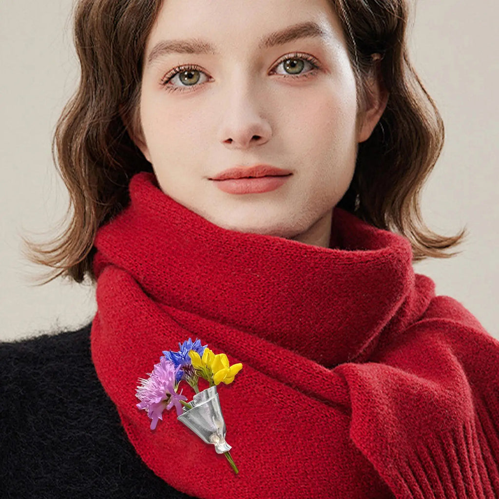 Flower Bouquet Clip Brooch – Floral Lapel Pin for Weddings Flower Brooch Pin Axl