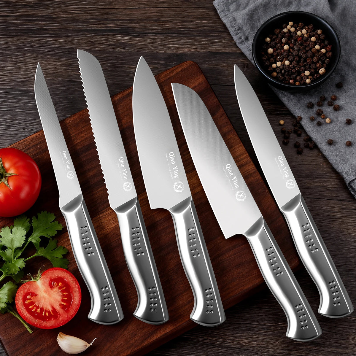 5-Piece Japanese Chef Knife Set – Sharp Stainless Steel | PLYS Kitchen Knife Set Axl 5pcs