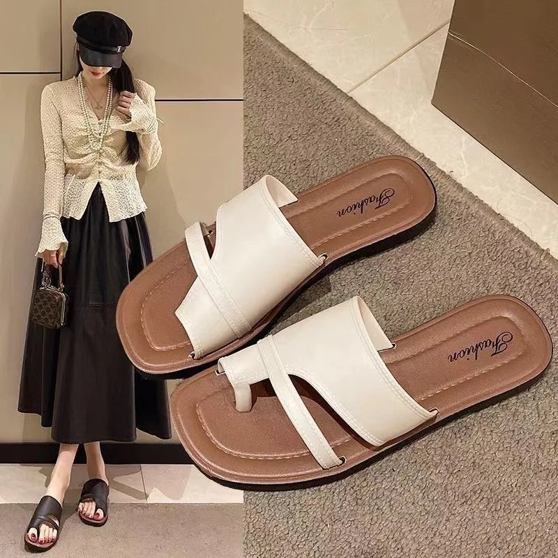 Women's Roman Flat Sandals – Versatile Beach Slippers Women's Flat Sandals Axl