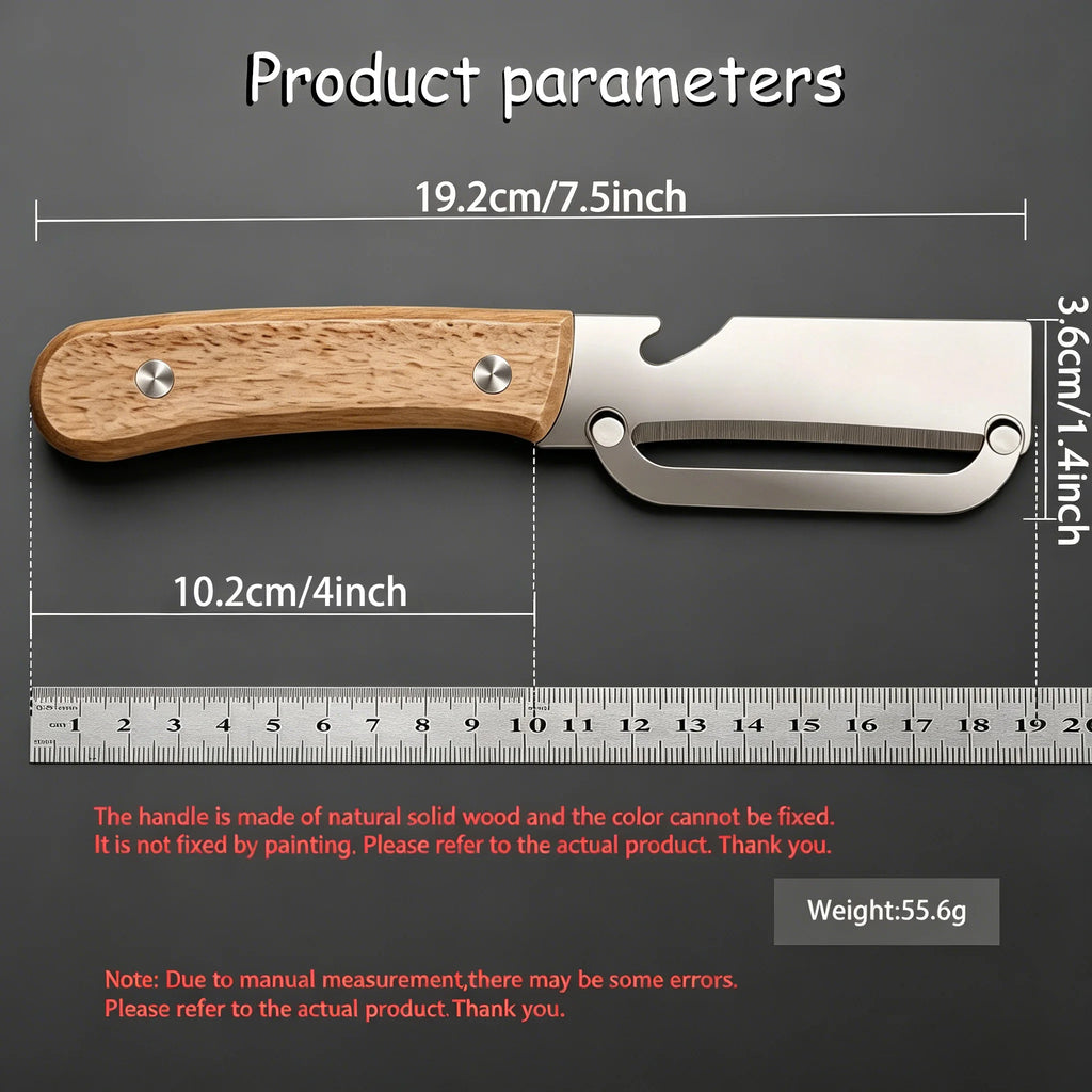 Stainless Steel Vegetable & Fruit Peeler – Sharp Wood Handle Vegetable Peeler Axl