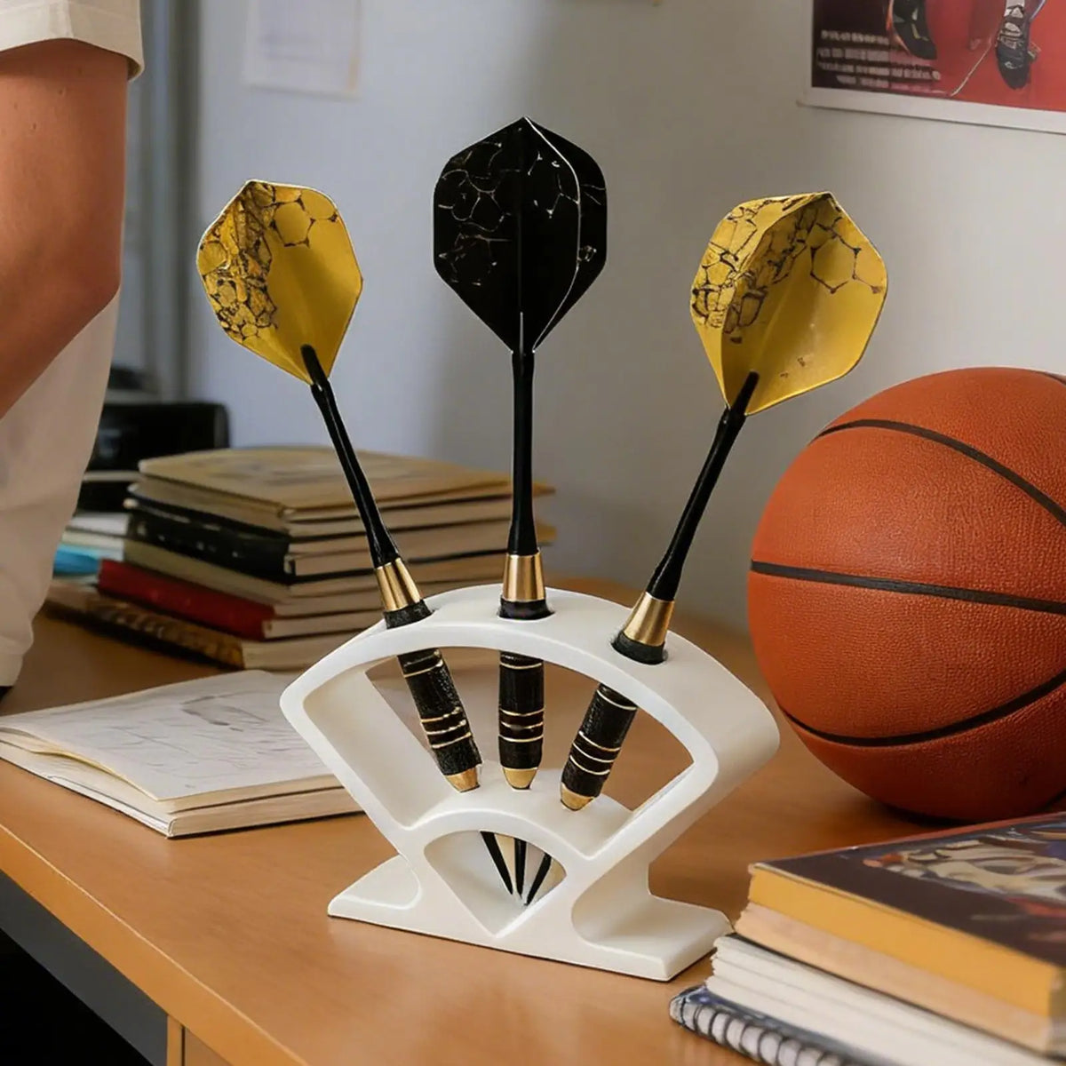 Tabletop Dart Organizer Stand – Vertical 3-Dart Display Rack Dart Storage Stand Axl