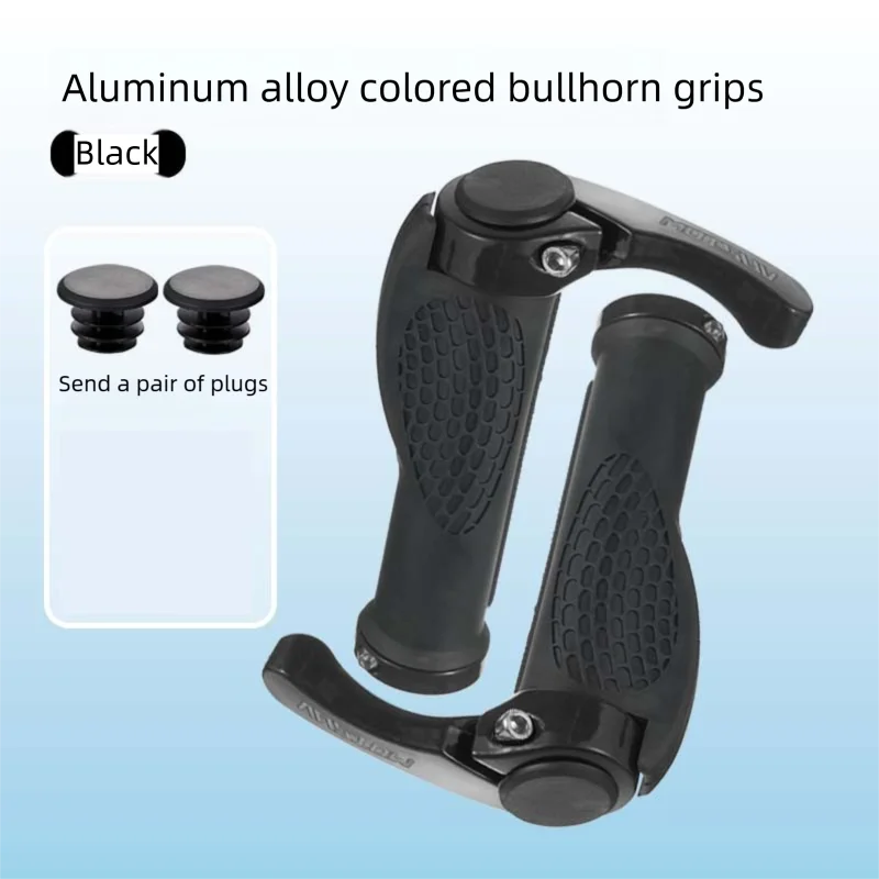 Ergonomic MTB Bike Bar Ends – Aluminum Alloy Cow Horn Grips Bike Bar Ends Axl Black