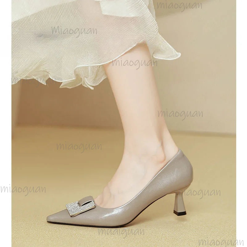 Women's Stiletto Pumps – Patent Leather Pointed Toe Office Heels Stiletto Heel Pumps Axl Gray 4CM 39