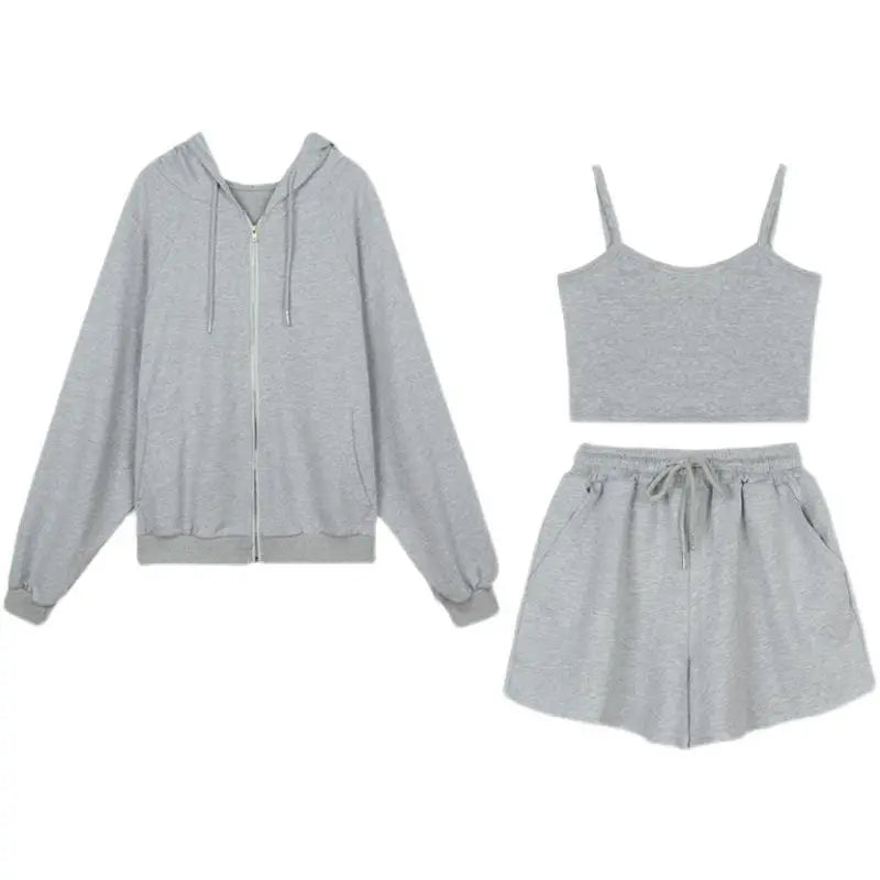Women's 3-Piece Summer Pajama Set – Sleepwear Shorts & Nightgown Women's Pajama Set Axl