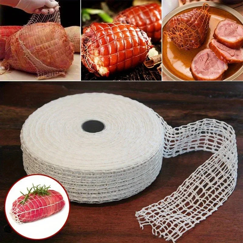 Elastic Meat Netting Roll for Beef, Ham & Sausage – White Meat Netting Roll Axl