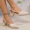 Women's Pointed Toe High Heel Sandals | Buckle Strap – Beige High Heel Sandals Axl 42 Beige