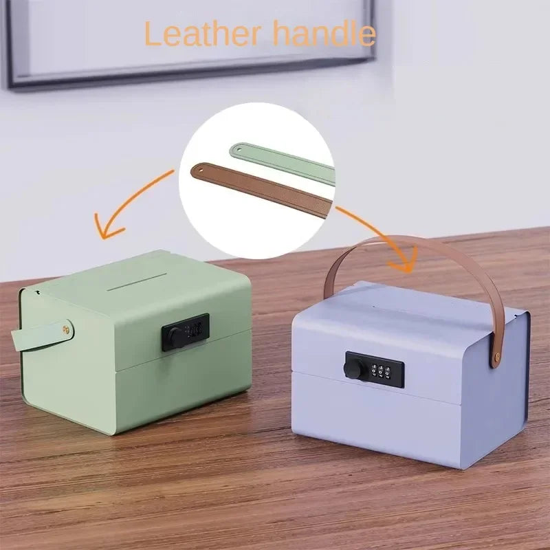 Metal Piggy Bank Password Lock Safe – Kids Money Saving Box Metal Money Box Axl