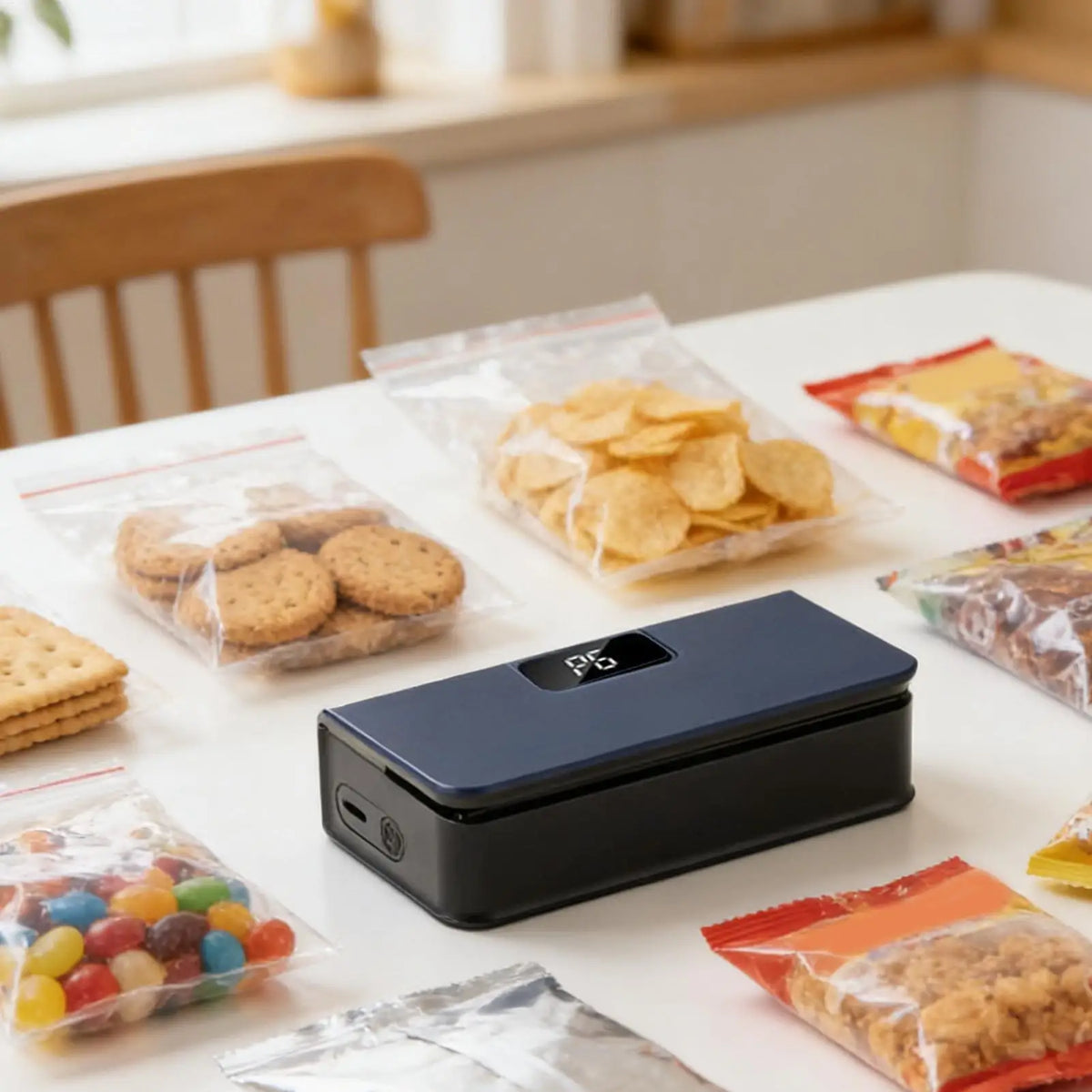 Electric Mini Bag Sealer 6-Mode Rechargeable with Cutter Handheld Bag Sealer Axl