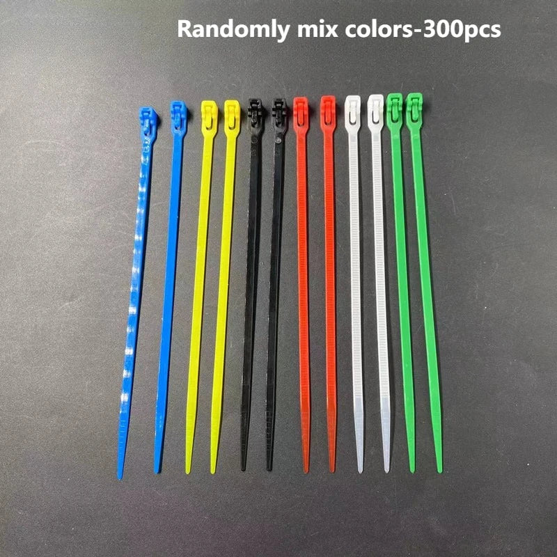 300-Pack Colored Nylon Zip Ties – Self-Locking Cable Ties Nylon Zip Ties Axl Randomly mix-300pcs