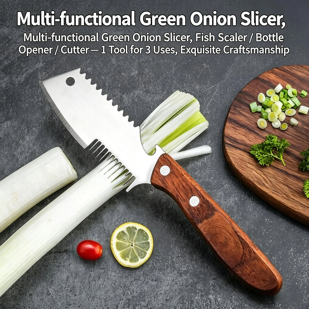 Stainless Steel Scallion Slicer Knife | Multi-Use Kitchen Scraper Kitchen Slicer Knife Axl