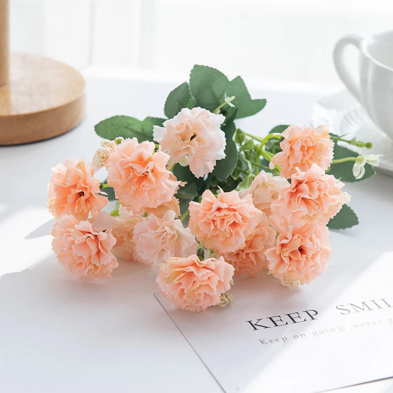 Silk Carnation Artificial Flowers – Wedding, Home & Wreath Décor Artificial Silk Flowers Axl Champagne 5pcs