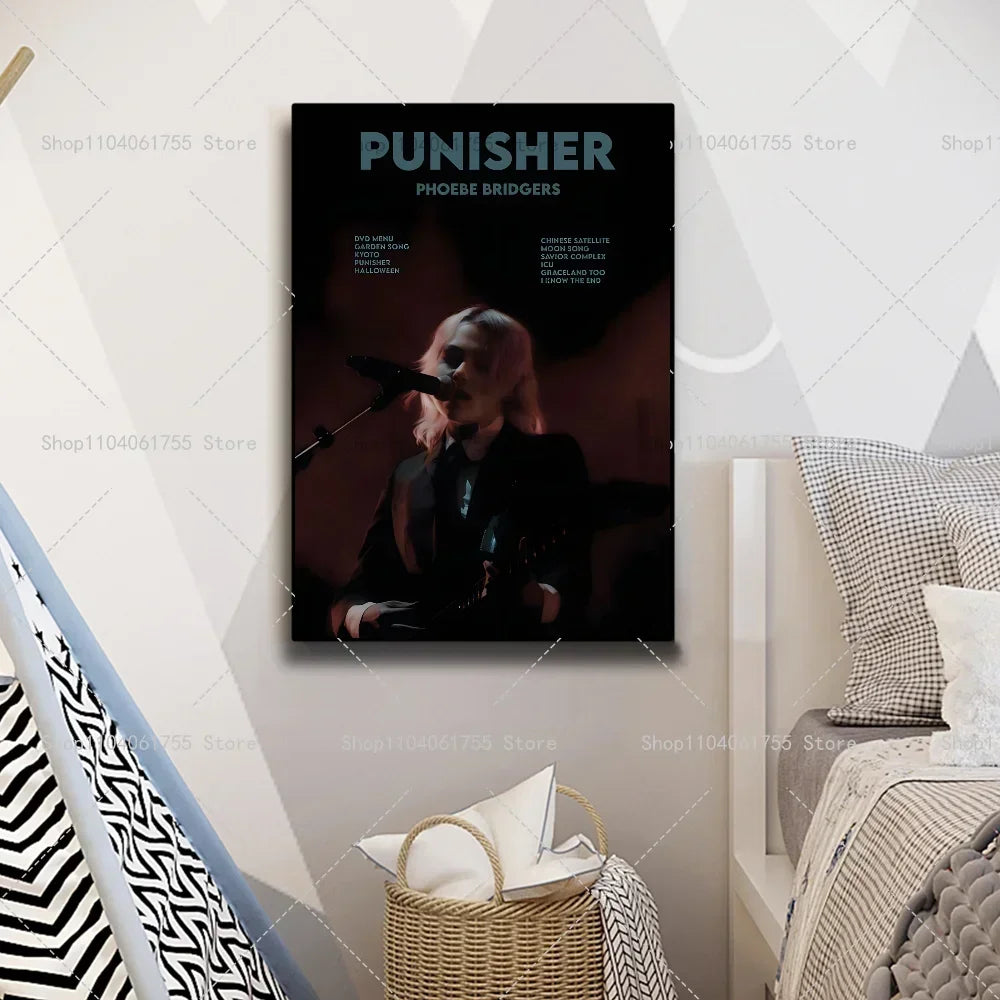 Phoebe Bridgers Music Poster – Waterproof Self-Adhesive Wall Art Music Art Poster Axl