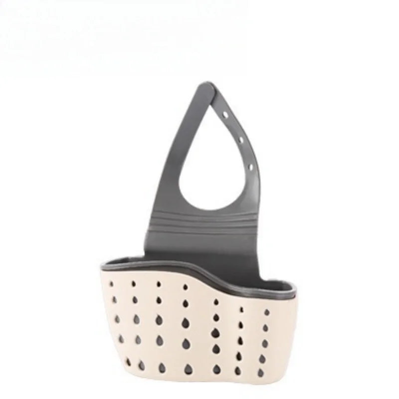Snap-On Sink Draining Hanging Bag – Kitchen Sponge Holder Sink Sponge Holder Axl cream-coloured