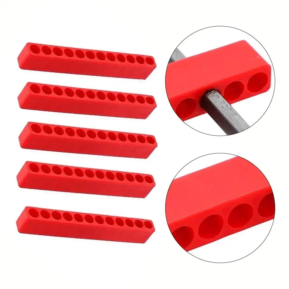 5-Pack 12-Hole Hex Bit Organizer | 1/4" Screwdriver Bit Holder Bit Holder Organizer Axl