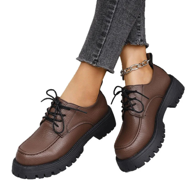 Women's Chunky Platform Loafers – Wide Size Retro Canvas Shoe Platform Loafers Axl