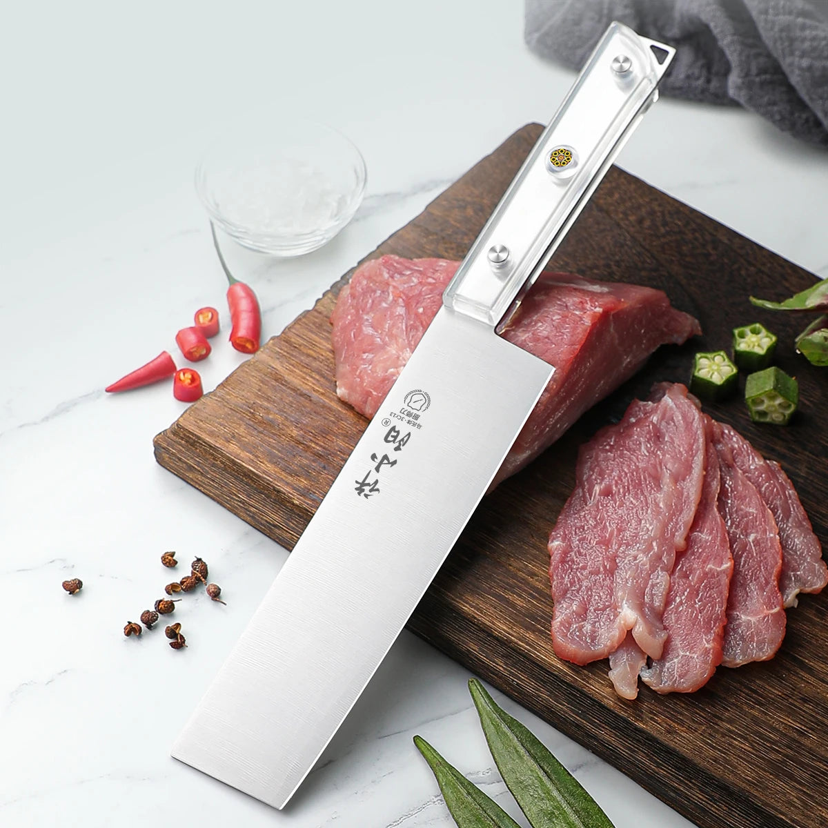 SHENJIU Japanese Kitchen Cleaver – Sharp Stainless Steel Knife Kitchen Cleaver Knife Axl 1PCS