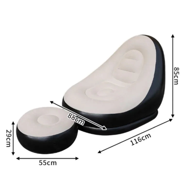 Lounge Chair & Footrest Ottoman Set – High Back Recliner Lounge Chair Set Axl