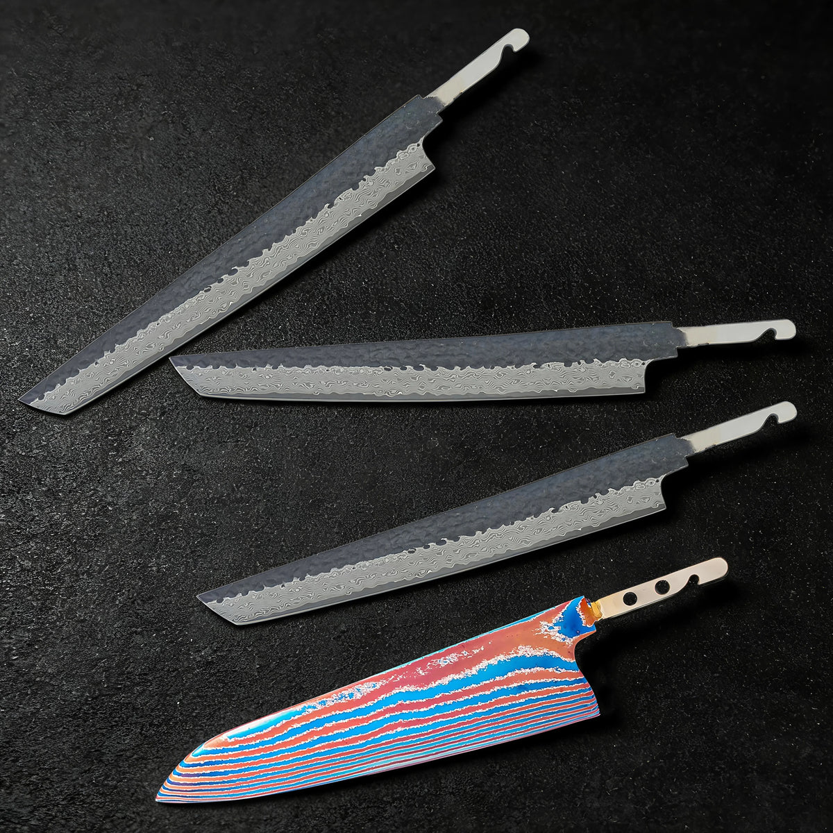 Damascus Steel Sashimi Knife Blade Set – DIY Forged 1–7 PCS Damascus Knife Blade Axl