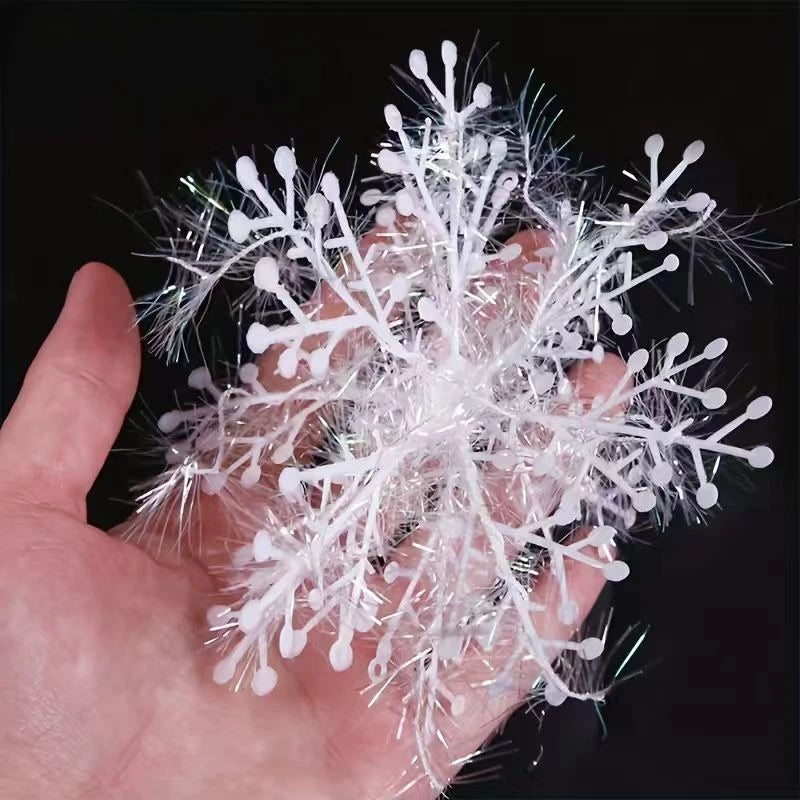 60/90 Pc Christmas Snowflake Ornament Set – Holiday Tree Decor Christmas Ornament Set Axl