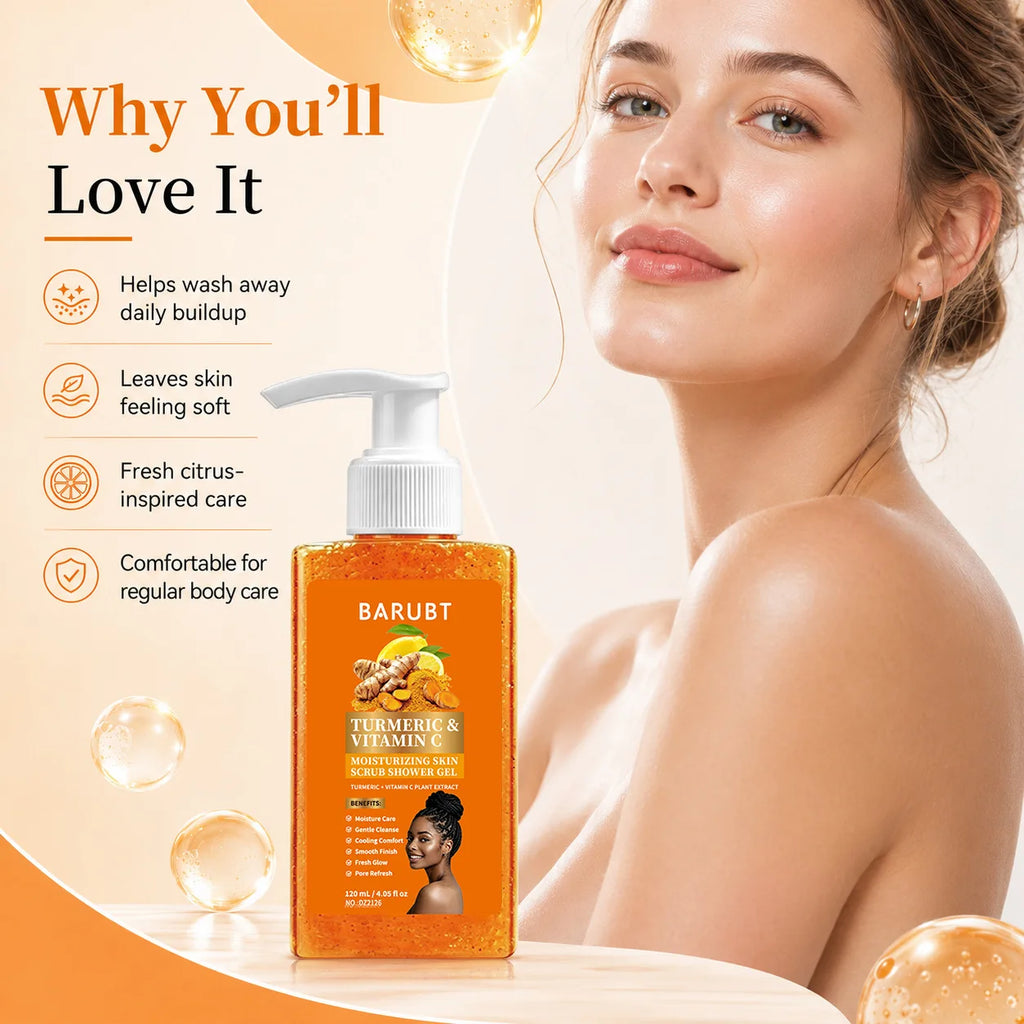 Turmeric Vitamin C Brightening Body Wash – Exfoliating Shower Gel Brightening Shower Gel Axl