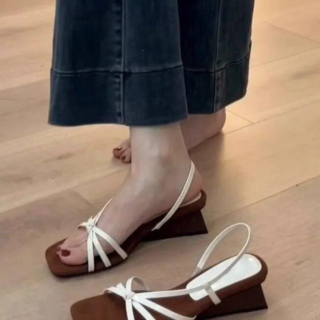 Women's Wedge Platform Sandals – Cross Strap Buckle Heels Wedge Platform Sandals Axl
