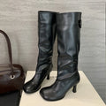 Women's Knee-High Boots | Round Toe Thin Heel Winter Booties Knee-High Boots Axl Black 40