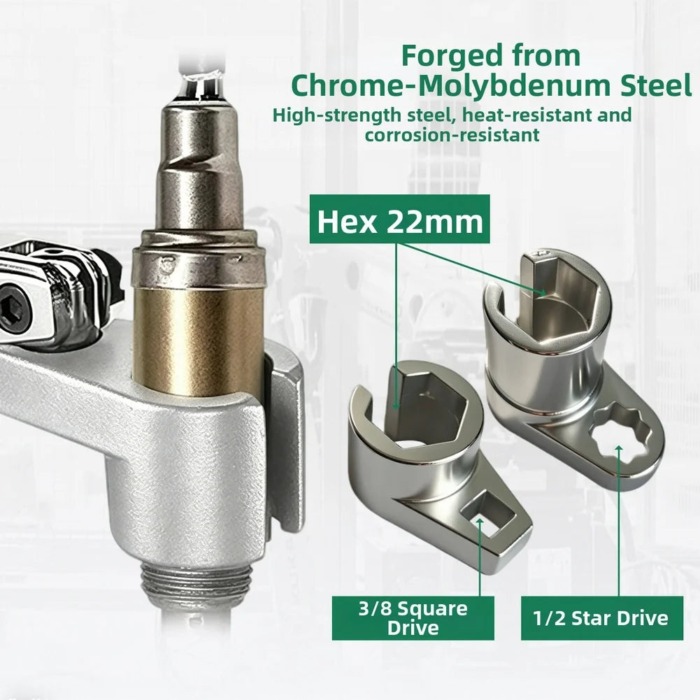 22mm Oxygen Sensor Socket Wrench – 3/8 & 1/2 Drive Tool Sensor Socket Wrench Axl