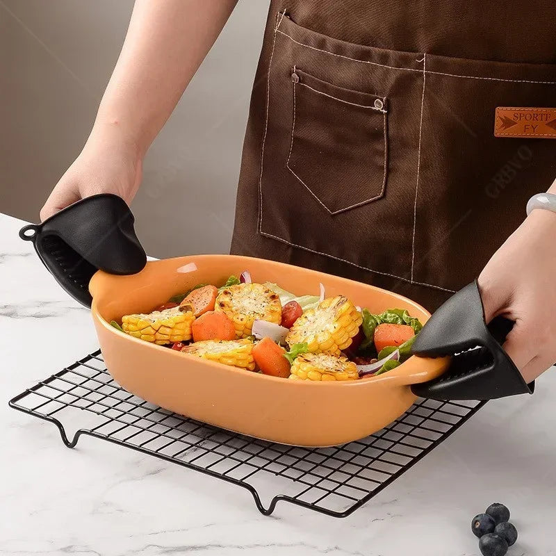 2-Pack Silicone Oven Mitts – Heat-Resistant Non-Slip Pot Holders Silicone Oven Mitts Axl