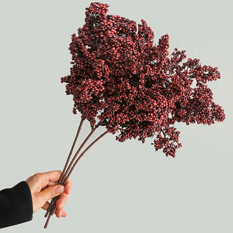 Artificial Winterberry Branch – Faux Floral Stem for Home Décor Artificial Floral Stem Axl color 7 1 pc