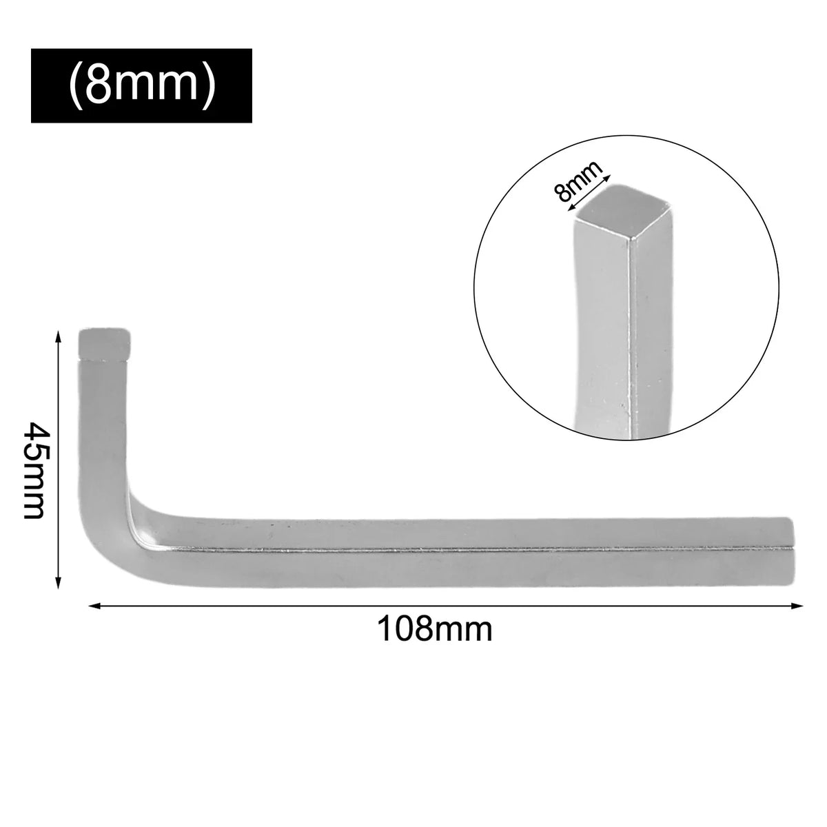 L-Shape Square Head Wrench – Cr-V Steel 3–10mm | Hand Tool Square Head Wrench Axl 8mm China Mainland