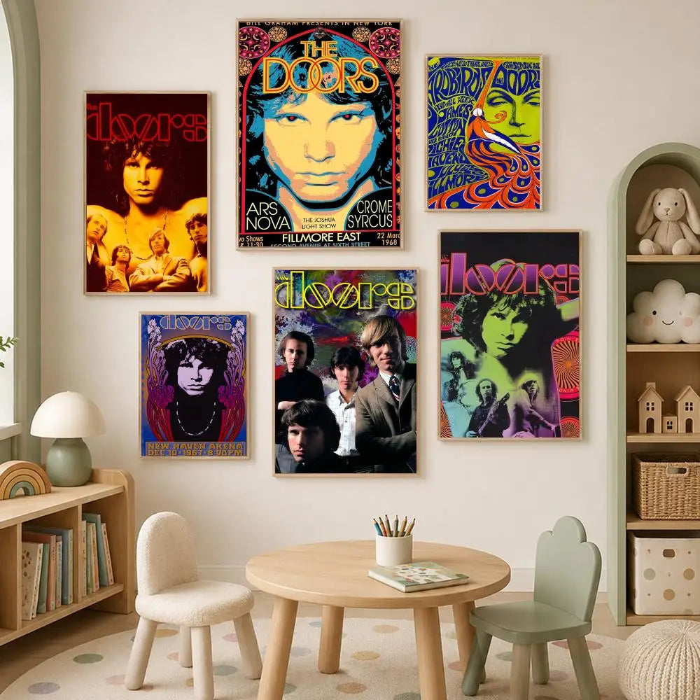 The Doors Poster Self-Stick HD Waterproof Wall Art Décor Wall Art Poster Axl